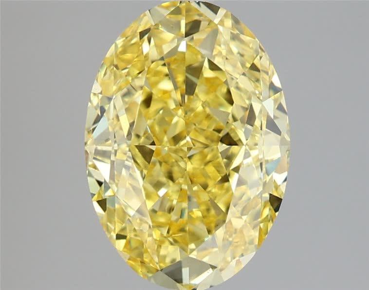 4.07 Ct. Fancy Vivid Yellow Oval Lab Grown Diamond