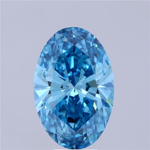 4.56 Ct. Fancy Vivid Blue Oval Lab Grown Diamond