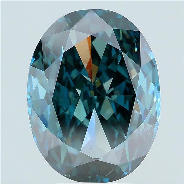 6.35 Ct. Fancy Deep Blue Oval Lab Grown Diamond