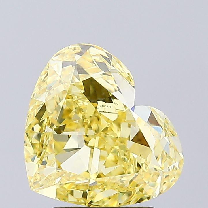 3.01 Ct. Fancy Intense Yellow Heart Lab Grown Diamond