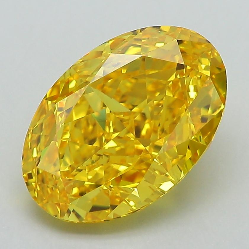 3.43 Ct. Fancy Vivid Yellow Oval Lab Grown Diamond