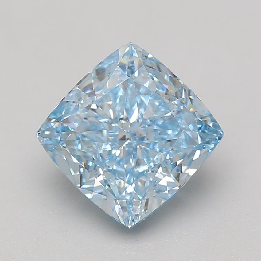 4.03 Ct. Fancy Intense Blue Cushion Lab Grown Diamond