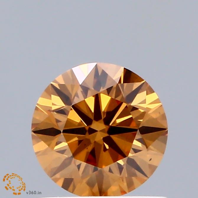 0.62 Ct. Fancy Intense Orange Round Lab Grown Diamond
