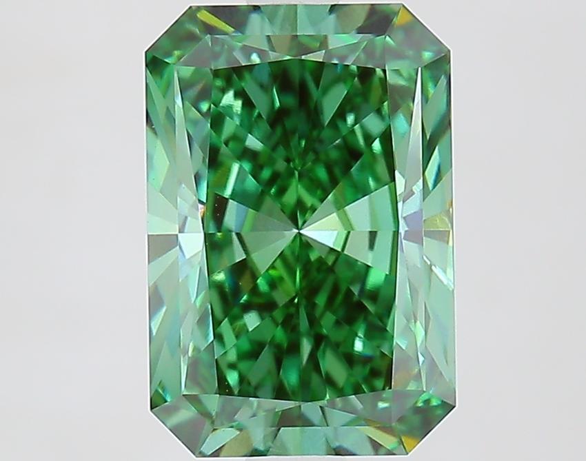 2.62 Ct. Fancy Vivid Green Radiant Lab Grown Diamond