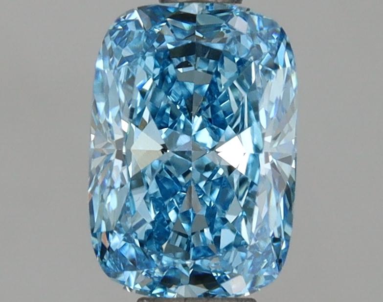 1.14 Ct. Fancy Vivid  Blue Cushion Lab Grown Diamond