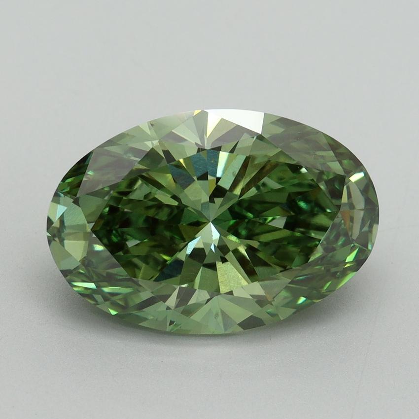 5.19 Ct. Fancy Vivid Green Oval Lab Grown Diamond