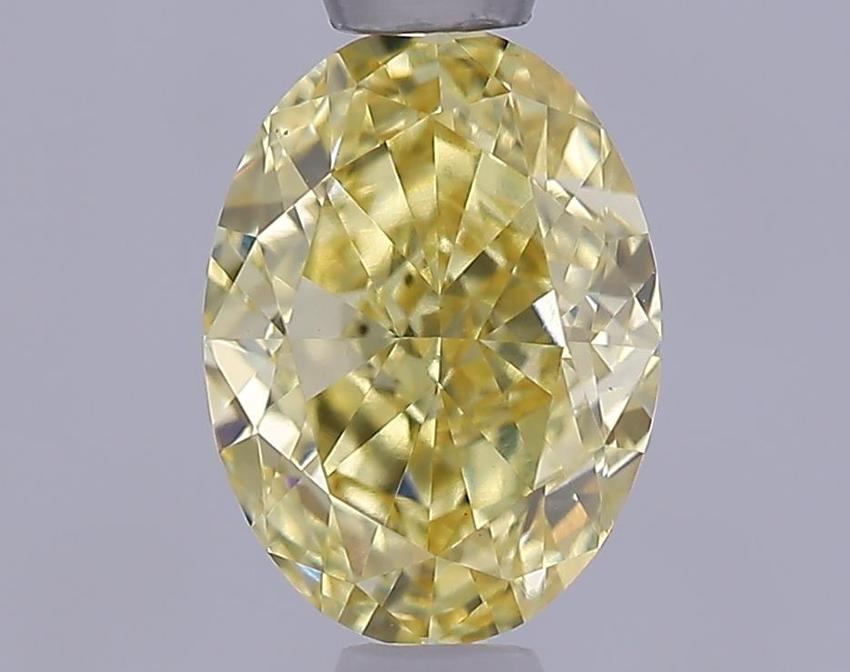 1.07 Ct. Fancy Intense  Yellow Oval Lab Grown Diamond