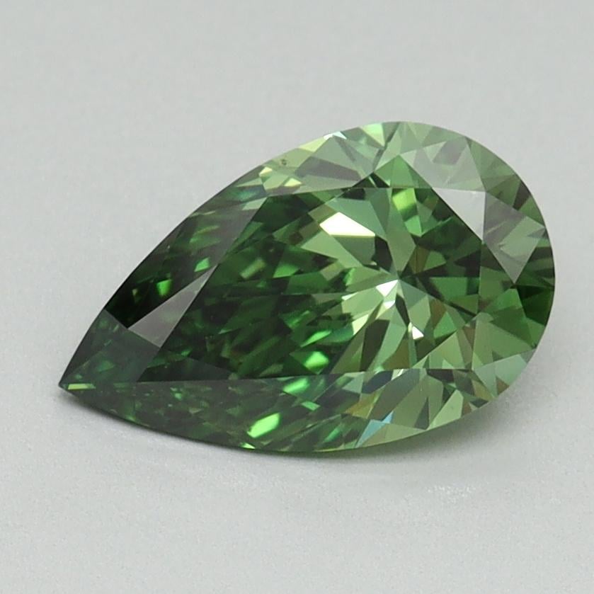 1.16 Ct. Fancy Vivid Pacific Green Pear Lab Grown Diamond