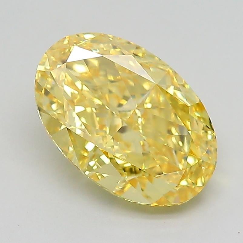 3.17 Ct. Fancy Vivid  Yellow Oval Lab Grown Diamond
