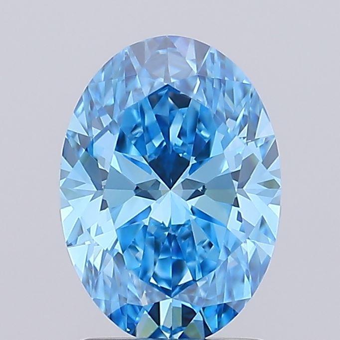 1.76 Ct. Fancy Vivid  Blue Oval Lab Grown Diamond