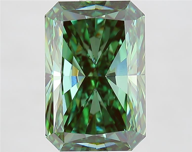 4.63 Ct. Fancy Vivid  Green Radiant Lab Grown Diamond