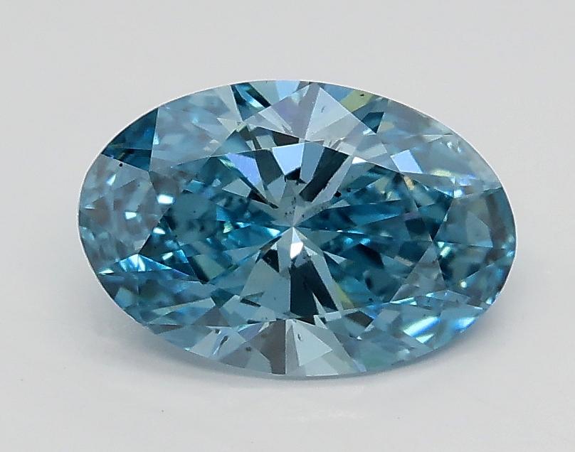 1.02 Ct. Fancy Vivid Blue Oval Lab Grown Diamond