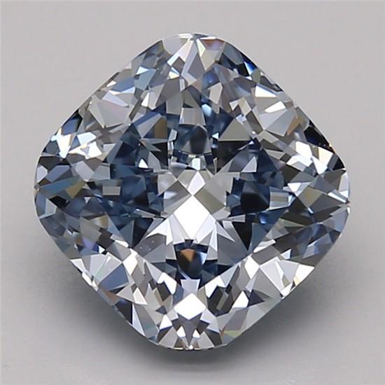 2.58 Ct. Fancy Intense Blue Cushion Lab Grown Diamond
