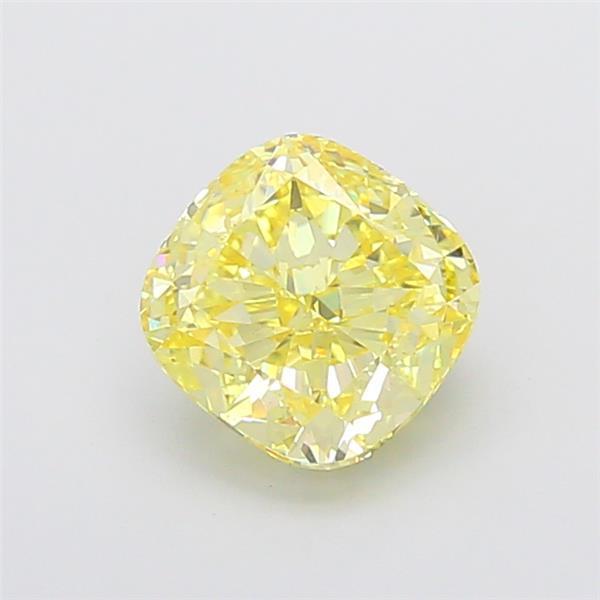 2.51 Ct. Fancy Intense Yellow Cushion Lab Grown Diamond