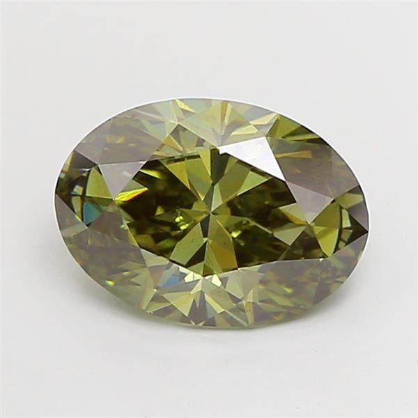 2.60 Ct. Fancy Vivid Green Oval Lab Grown Diamond