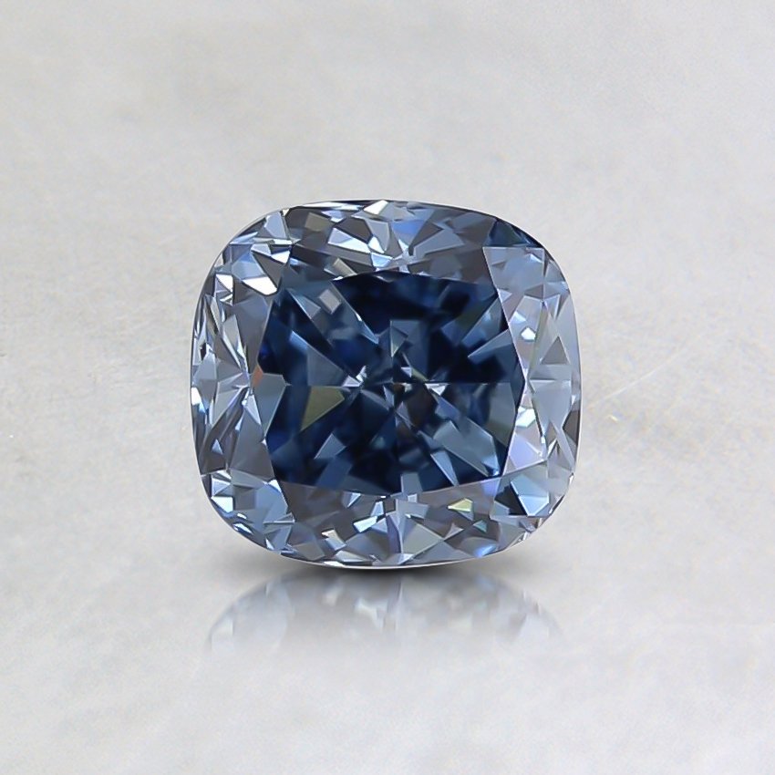 0.62 Ct.  Fancy Vivid Blue Cushion Lab Grown Diamond
