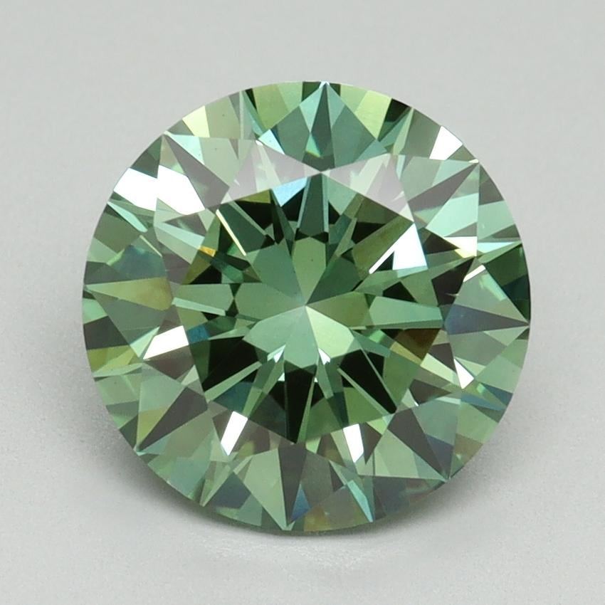 3.21 Ct. Fancy Vivid Green Round Lab Grown Diamond