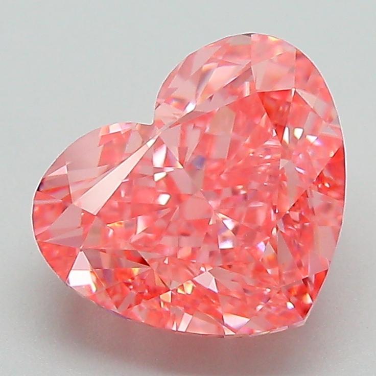 3.09 Ct. Fancy Vivid Pink Heart Lab Grown Diamond
