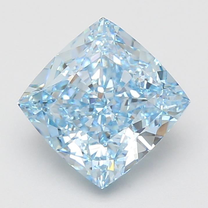 3.11 Ct. Fancy Vivid Blue Cushion Lab Grown Diamond