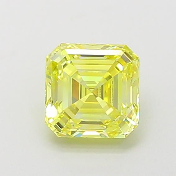 1.08 Ct. Fancy Vivid  Yellow Asscher Lab Grown Diamond