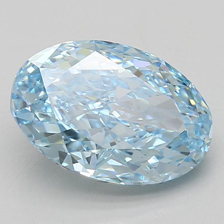 4.07 Ct. Fancy Vivid Blue Oval Lab Grown Diamond