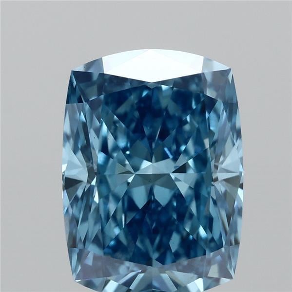 2.03 Ct. Fancy Vivid  Blue Cushion Lab Grown Diamond
