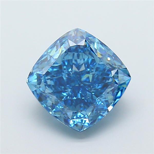 2.60 Ct. Fancy Vivid Blue Cushion Lab Grown Diamond