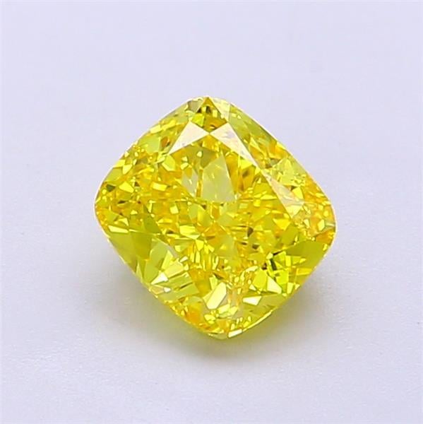 1.05 Ct. Fancy Vivid Yellow Cushion Lab Grown Diamond