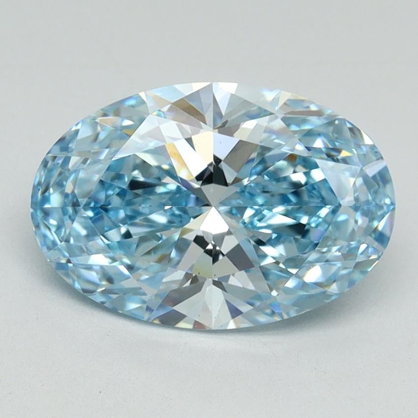 2.40 Ct. Fancy Vivid Blue Oval Lab Grown Diamond
