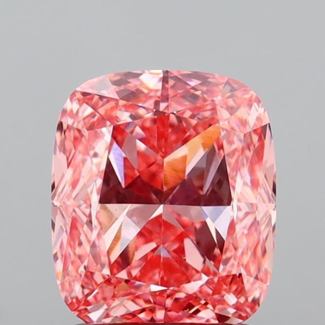 1.55 Ct. Fancy Vivid Pink Cushion Lab Grown Diamond