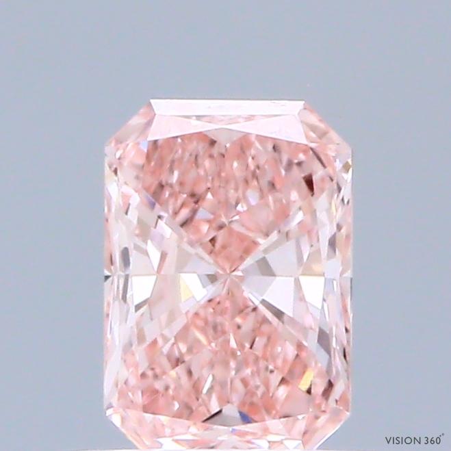 0.57 Ct. Fancy Vivid Pink Radiant Lab Grown Diamond