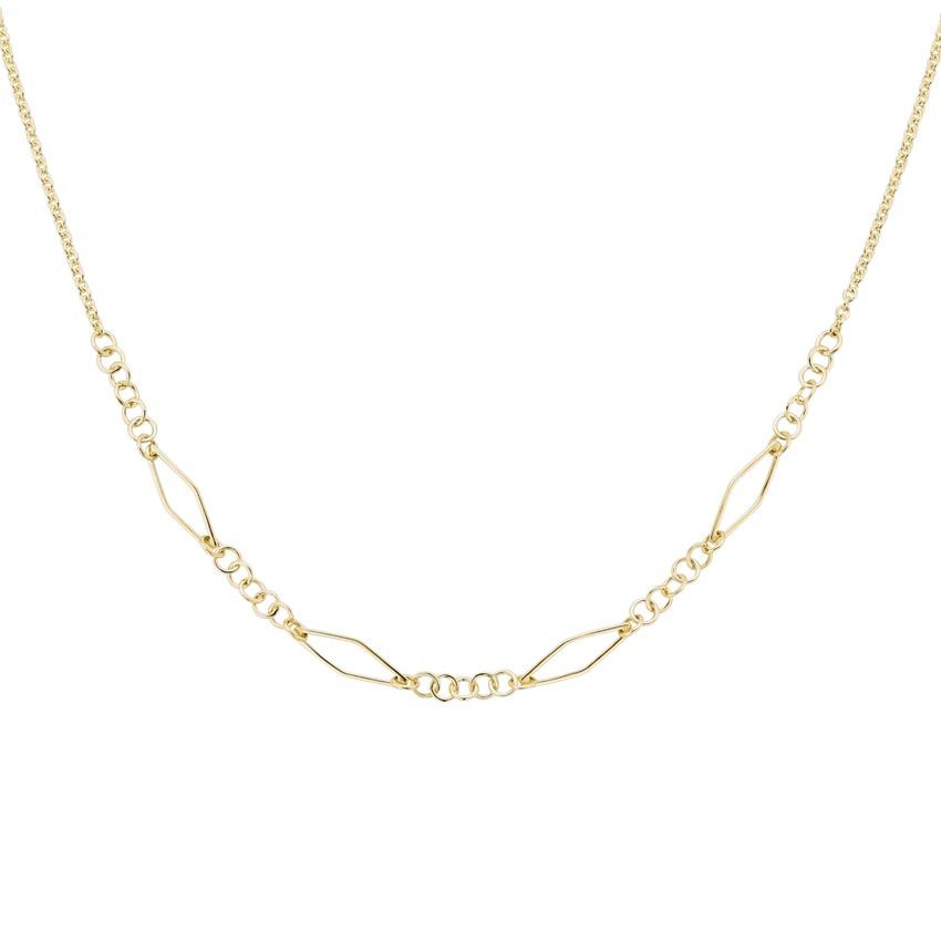 Gold Geometric Link Necklace 