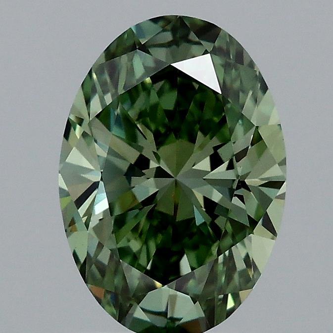 1.39 Ct. Fancy Vivid Green Oval Lab Grown Diamond