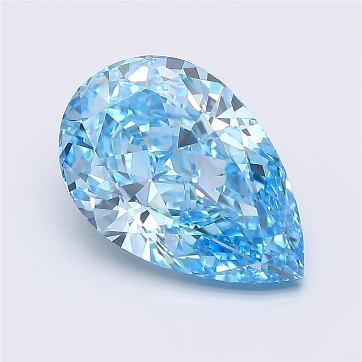 5.06 Ct. Fancy Vivid  Blue Pear Lab Grown Diamond