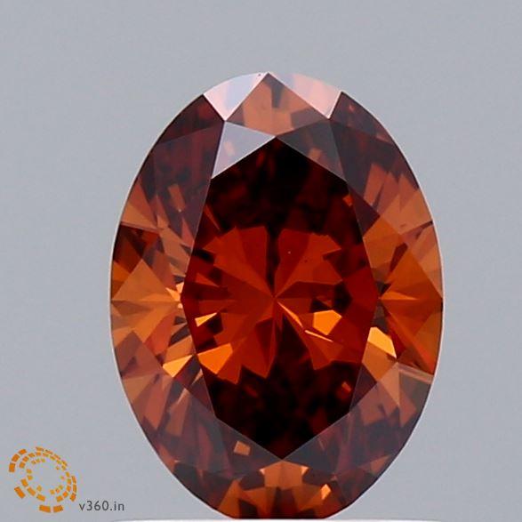 1.05 Ct. Fancy Deep  Orange Oval Lab Grown Diamond