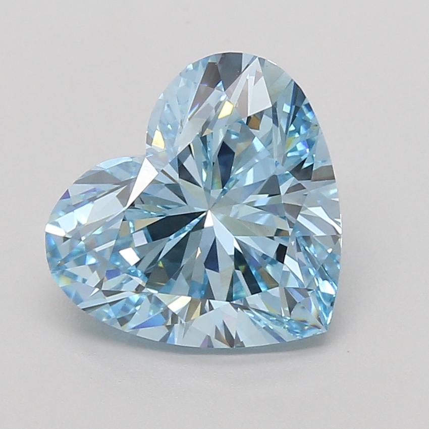 4.18 Ct. Fancy Vivid Blue Heart Lab Grown Diamond