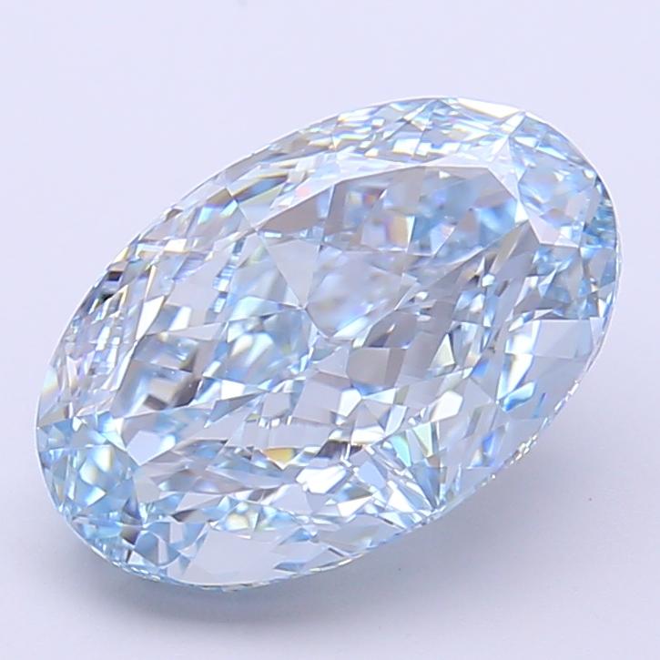 4.14 Ct. Fancy Vivid  Blue Oval Lab Grown Diamond