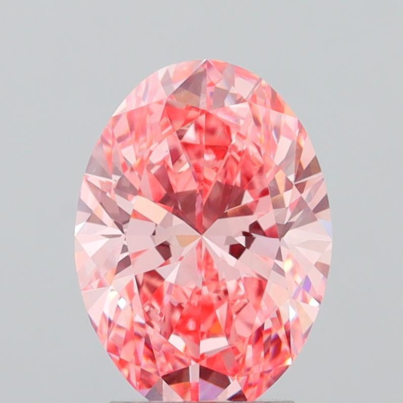 3.01 Ct. Fancy Vivid  Pink Oval Lab Grown Diamond