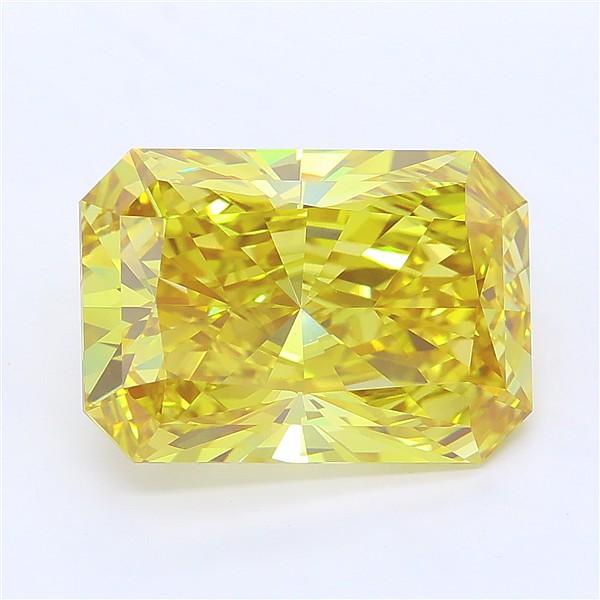 6.28 Ct. Fancy Vivid Yellow Radiant Lab Grown Diamond