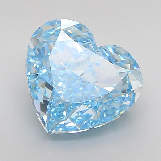 2.71 Ct. Fancy Vivid Blue Heart Lab Grown Diamond
