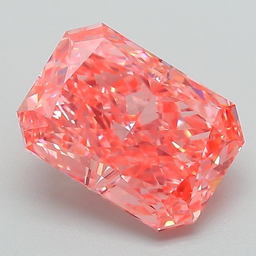 3.00 Ct. Fancy Vivid Pink Radiant Lab Grown Diamond
