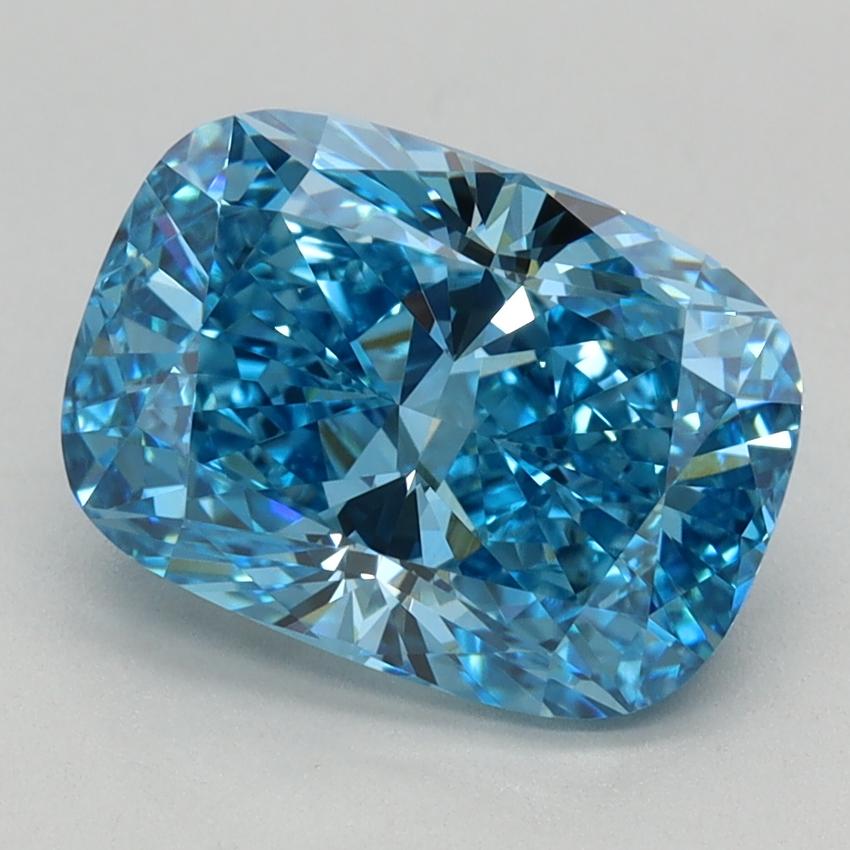 2.19 Ct. Fancy Vivid Blue Cushion Lab Grown Diamond