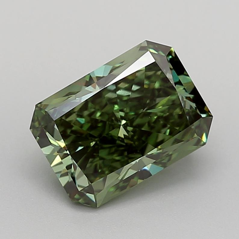 3.33 Ct. Fancy Vivid  Green Radiant Lab Grown Diamond