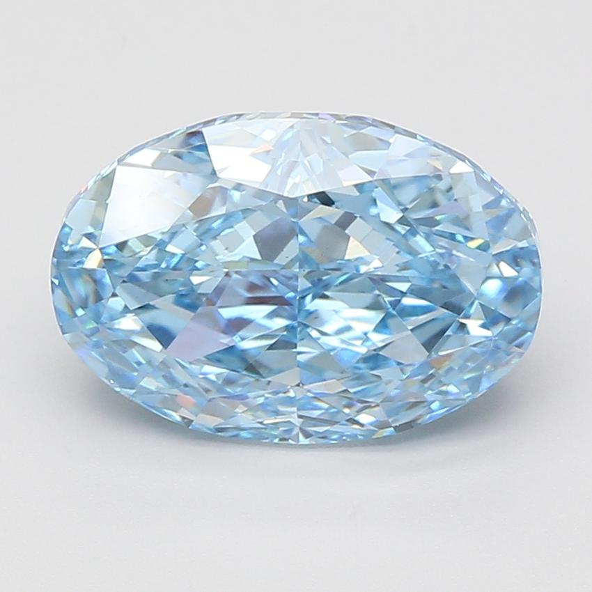 5.31 Ct. Fancy Vivid Blue Oval Lab Grown Diamond