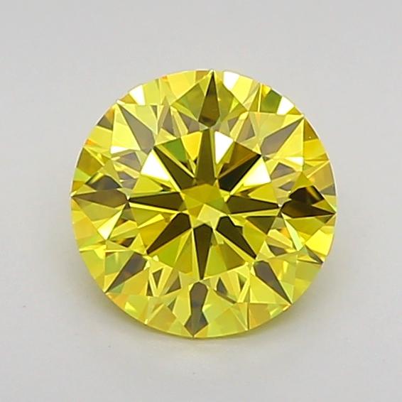 0.93 Ct. Fancy Vivid Yellow Round Lab Grown Diamond
