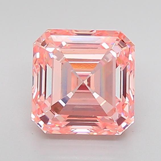 3.09 Ct. Fancy Intense Pink Asscher Lab Grown Diamond