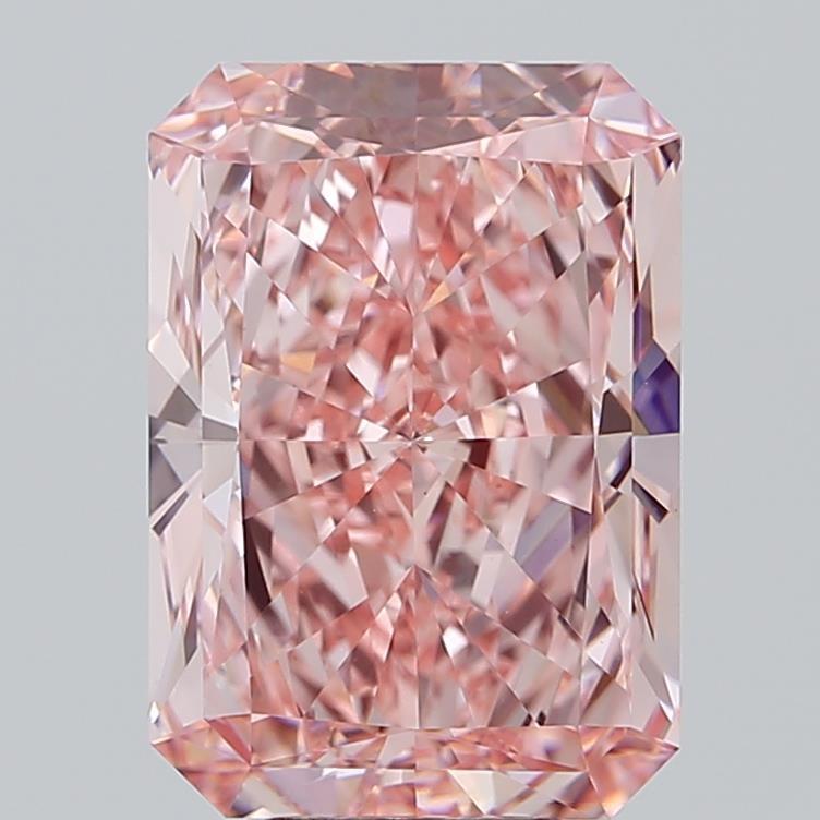 7.04 Ct. Fancy Vivid Pink Radiant Lab Grown Diamond