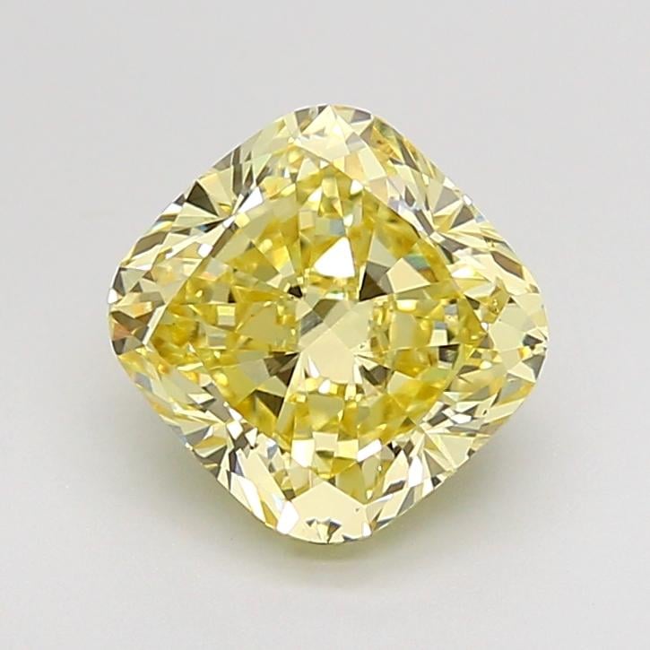 2.02 Ct. Fancy Intense None Yellow Cushion Lab Grown Diamond