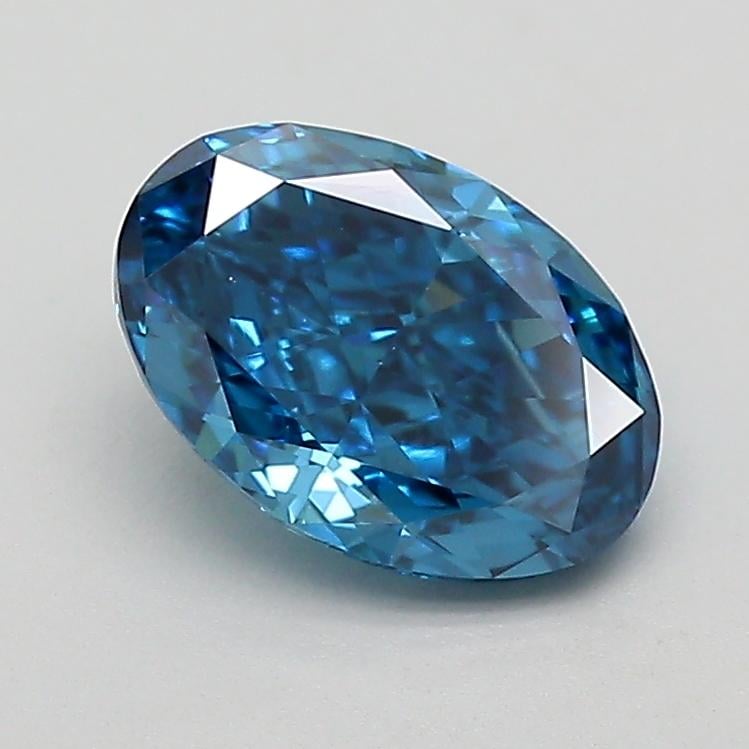 1.01 Ct. Fancy Vivid  Blue Oval Lab Grown Diamond