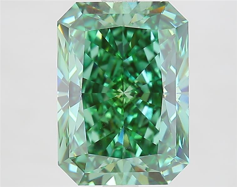 4.31 Ct. Fancy Vivid  Green Radiant Lab Grown Diamond